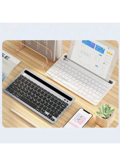  Universal Wireless Bluetooth-Compatible Keyboard for Laptop, Phone &amp; Tablet KB100 - Grey