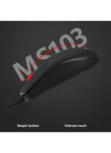 USB Wired Mouse Notebook Desktop, Plug &amp; Play 3 Buttons 1000 DPI Mouse MS103