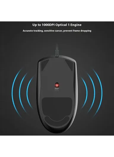 USB Wired Mouse Notebook Desktop, Plug &amp; Play 3 Buttons 1000 DPI Mouse MS103