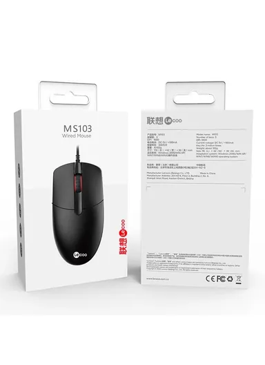 USB Wired Mouse Notebook Desktop, Plug &amp; Play 3 Buttons 1000 DPI Mouse MS103