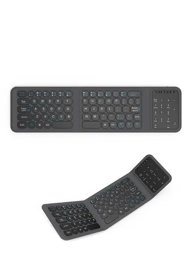 Mini Bluetooth Keyboard, Ultra Thin Portable Wireless Tri-Fold Keypad with Touchpad BK19