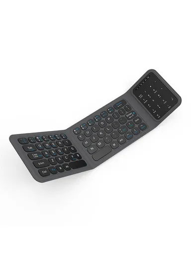 Mini Bluetooth Keyboard, Ultra Thin Portable Wireless Tri-Fold Keypad with Touchpad BK19