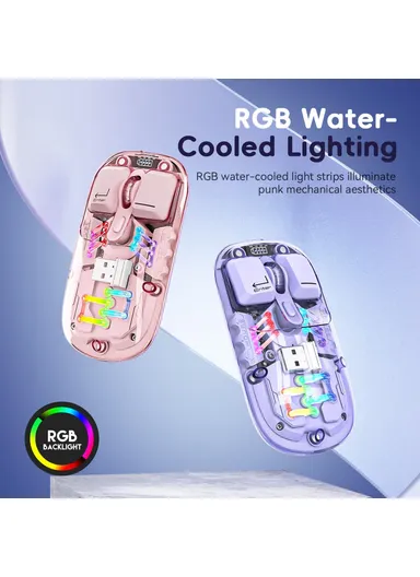 Rechargeable Computer Mouse Wireless Dual-Mode Mouse for Gaming Office Work - Yellow