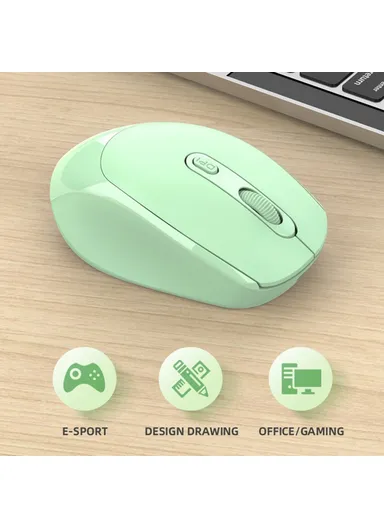 Bluetooth-compatible 2.4G USB Wireless Mouse Computer Laptop PC Rechargeable Home Game Ergonomic Noiseless Mouse 256 - Pink