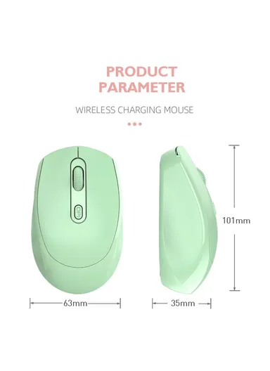Bluetooth-compatible 2.4G USB Wireless Mouse Computer Laptop PC Rechargeable Home Game Ergonomic Noiseless Mouse 256 - White