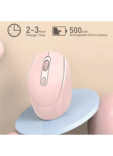 Bluetooth-compatible 2.4G USB Wireless Mouse Computer Laptop PC Rechargeable Home Game Ergonomic Noiseless Mouse 256 - Blue