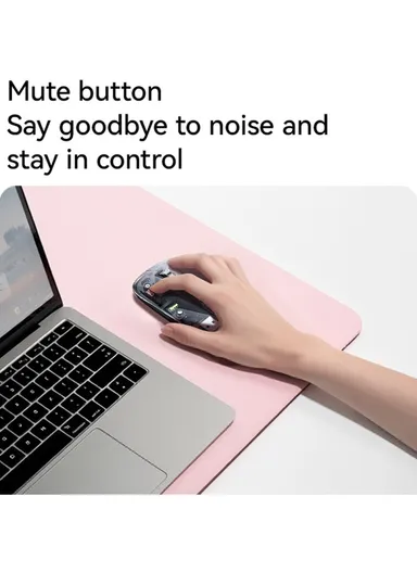 Transparent Mouse 800 / 1200 / 1600 DPI 2.4G + Bluetooth-Compatible Rechargeable Dual Mode Wireless Mice KB29 - White