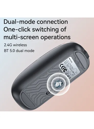 Transparent Mouse 800 / 1200 / 1600 DPI 2.4G + Bluetooth-Compatible Rechargeable Dual Mode Wireless Mice KB29 - White