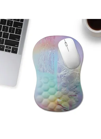 30x20x2.5cm Office Gaming Mouse Pad with Wrist Rest Memory Foam Relieve Fatigue Mouse Mat - Colorful