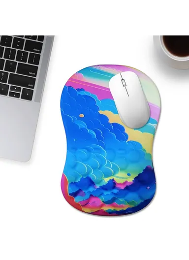 30x20x2.5cm Office Gaming Mouse Pad with Wrist Rest Memory Foam Relieve Fatigue Mouse Mat - Color Planet