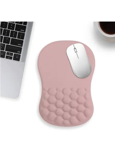 30x20x2.5cm Office Gaming Mouse Pad with Wrist Rest Memory Foam Relieve Fatigue Mouse Mat - Pink