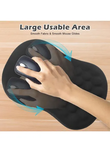 30x20x2.5cm Office Gaming Mouse Pad with Wrist Rest Memory Foam Relieve Fatigue Mouse Mat - Pink Ocean Wave
