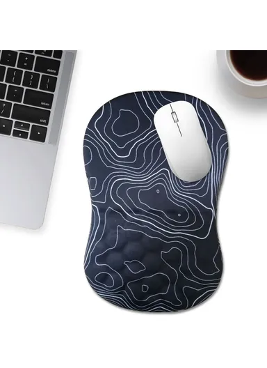 30x20x2.5cm Office Gaming Mouse Pad with Wrist Rest Memory Foam Relieve Fatigue Mouse Mat - Lines
