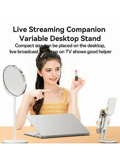  Pocket Light Stand 3 in 1 Folding Desktop Phone Holder Lighting for Photography &amp; Streaming  DH 10