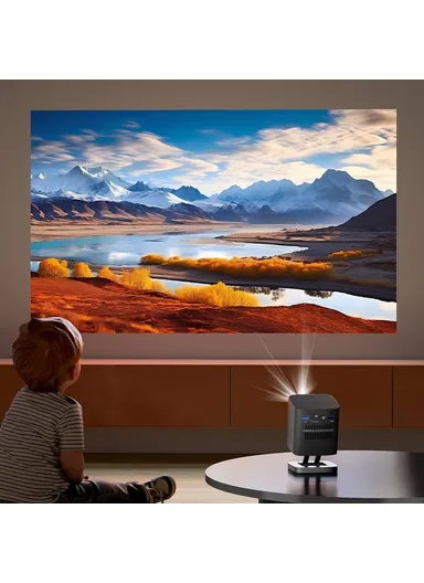  Upgraded DLP Mini Projector Home Outdoor Portable HD Projection Device - Black &amp; EU Plug C1000