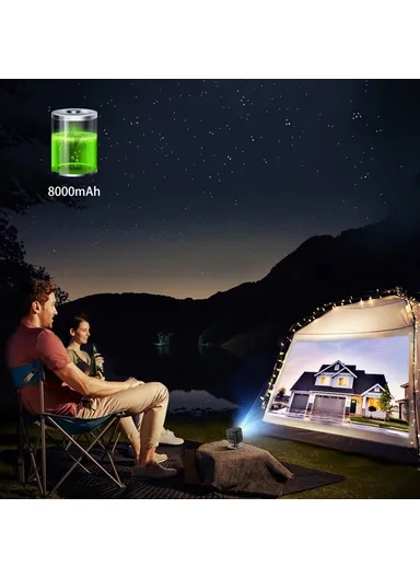  Upgraded DLP Mini Projector Home Outdoor Portable HD Projection Device - Black &amp; EU Plug C1000