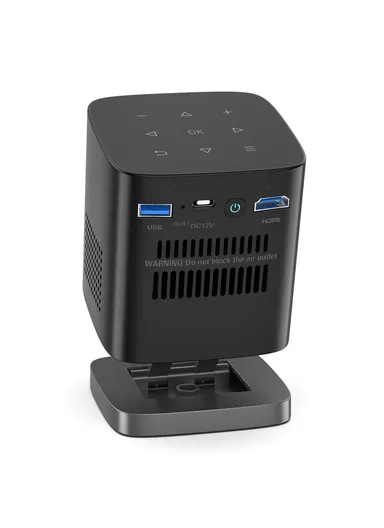  Upgraded DLP Mini Projector Home Outdoor Portable HD Projection Device - Black &amp; EU Plug C1000