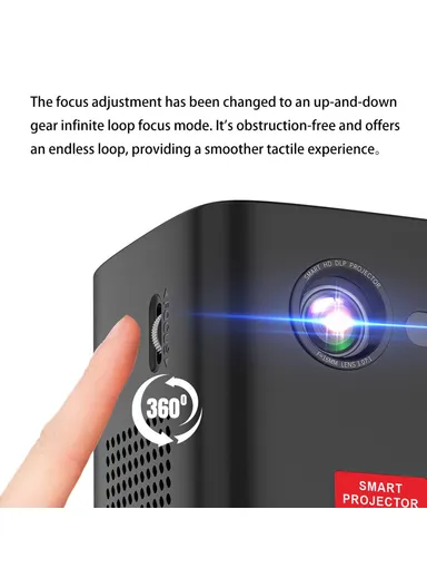  Upgraded DLP Mini Projector Home Outdoor Portable HD Projection Device - Black &amp; EU Plug C1000