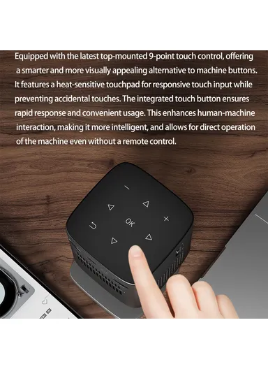  Upgraded DLP Mini Projector Home Outdoor Portable HD Projection Device - Black &amp; EU Plug C1000