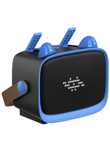Children Karaoke Speaker with Dual Microphone Multi Light Modes Bluetooth-Compatible Audio System T99 - Black &amp; Blue