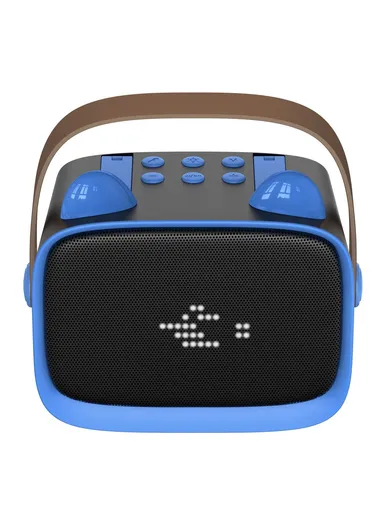Children Karaoke Speaker with Dual Microphone Multi Light Modes Bluetooth-Compatible Audio System T99 - Black &amp; Blue