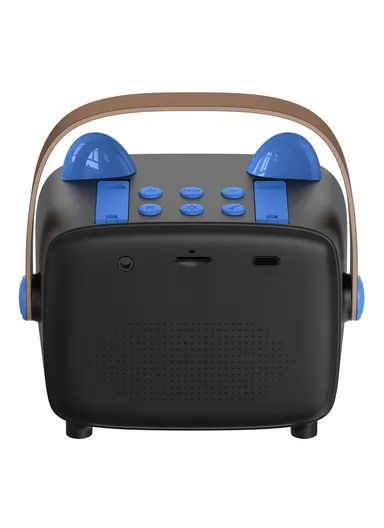 Children Karaoke Speaker with Dual Microphone Multi Light Modes Bluetooth-Compatible Audio System T99 - Black &amp; Blue