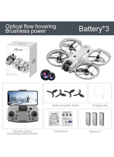 Brushless Drone Optical Flow Positioning Dual Camera HD Aerial Photography Quadcopter, Three Battery M88 