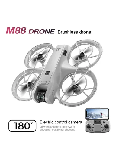 Brushless Drone Optical Flow Positioning Dual Camera HD Aerial Photography Quadcopter, Three Battery M88 