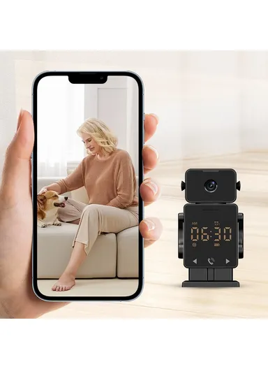  Tuya WiFi Security Camera Alarm Clock Two Way Audio Night Vision HD Surveillance Camera C11  - EU Plug