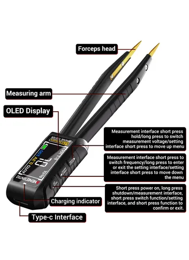  Digital Tweezers Bridge Multimeter LCR Clamp Meter Bridge Tester Inductance Measuring Tool GN702 