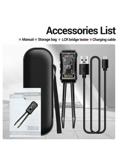  Digital Tweezers Bridge Multimeter LCR Clamp Meter Bridge Tester Inductance Measuring Tool GN702 