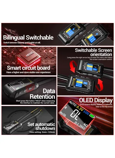  Digital Tweezers Bridge Multimeter LCR Clamp Meter Bridge Tester Inductance Measuring Tool GN702 