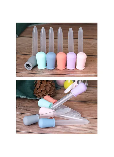 5ml Detachable Baby Medicine Dropping Liquid Droppers Silicone Clear Liquid Medicine Eye Dropper (BPA-Free) - Grey