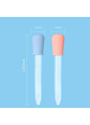 5ml Detachable Baby Medicine Dropping Liquid Droppers Silicone Clear Liquid Medicine Eye Dropper (BPA-Free) - Grey