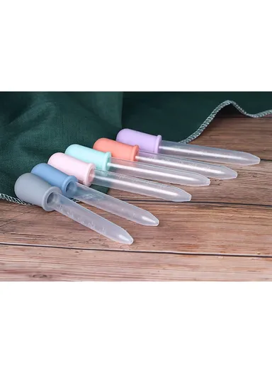 5ml Detachable Baby Medicine Dropping Liquid Droppers Silicone Clear Liquid Medicine Eye Dropper (BPA-Free) - Grey