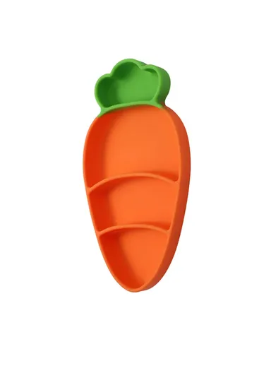 Cute Silicone Toddler Plate Bib Baby Stainless Steel Spoon and Fork Set (without FDA Certification, BPA Free)