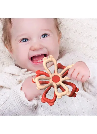 Silicone Baby Teether Baby Teething Toy Food Feeder Pacifier Baby Teether Chew Toy for Infants (BPA-Free, NO FDA Certification) - Pink