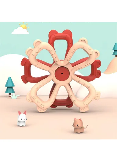 Silicone Baby Teether Baby Teething Toy Food Feeder Pacifier Baby Teether Chew Toy for Infants (BPA-Free, NO FDA Certification) - Pink