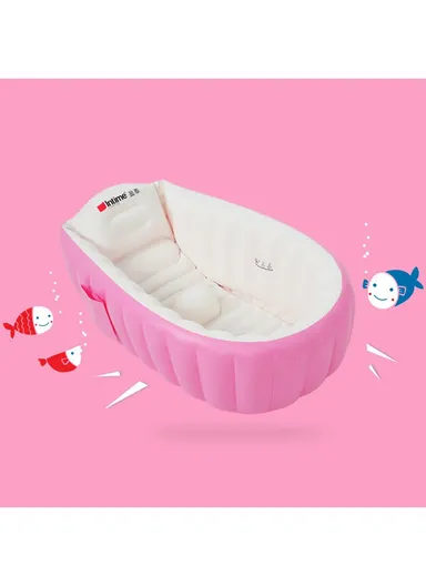 Children Shower Basin Baby Inflatable Bathtub Infant Toddler Bathing Tub  Kids Swimming Pool Kids YT-226A - Pink
