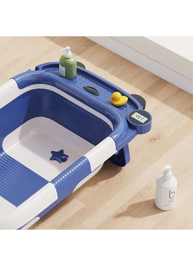 Newborn Bathtub TPE &amp; PP Infant Baby Bath Tub with Soft Cushion RJ307 - Grey