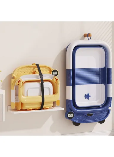 Newborn Bathtub TPE &amp; PP Infant Baby Bath Tub with Soft Cushion RJ307 - Blue