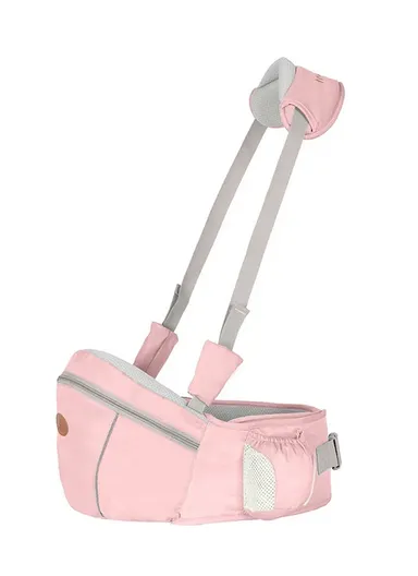 Portable Baby Carrier Toddler Sling Detachable Design Shoulder Strap Seat for Travel Outdoor Activities - Pink