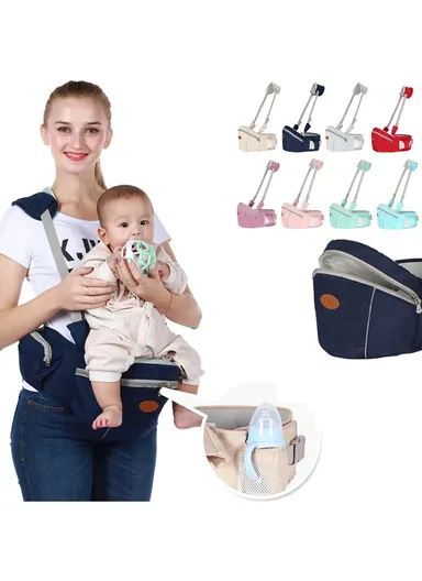 Portable Baby Carrier Toddler Sling Detachable Design Shoulder Strap Seat for Travel Outdoor Activities - Pink