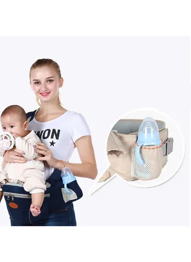 Portable Baby Carrier Toddler Sling Detachable Design Shoulder Strap Seat for Travel Outdoor Activities - Pink