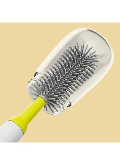 360 Degree Rotatable Electric Baby Bottle Brush Set Portable Pacifier Cleaner with Storage Rack (BPA Free, No FDA) - Grey