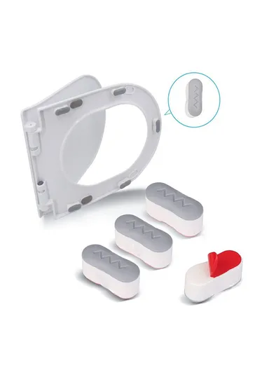 4Pcs Toilet Seat Bumpers Universal Toilet Lid Seat Buffer Spacers Self Adhesive Toilet Lid Gasket - Oval
