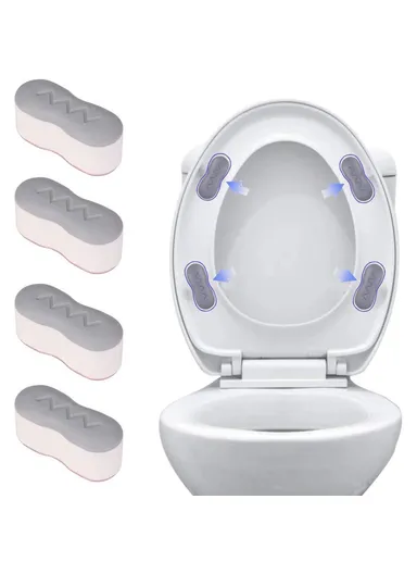 4Pcs Toilet Seat Bumpers Universal Toilet Lid Seat Buffer Spacers Self Adhesive Toilet Lid Gasket - Arc
