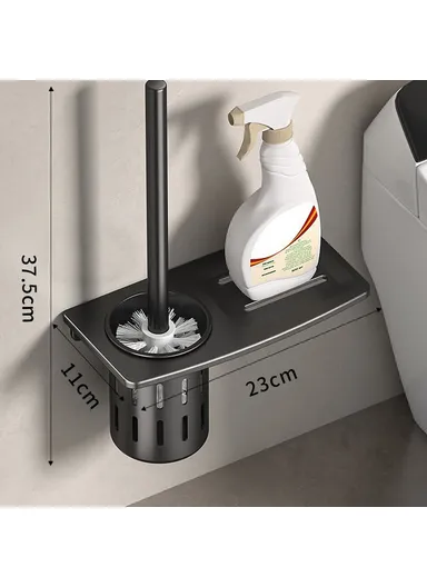 Toilet Brush Holder Wall Mounted Bathroom Storage Rack No Drill Organizer for Rest Room / Washroom