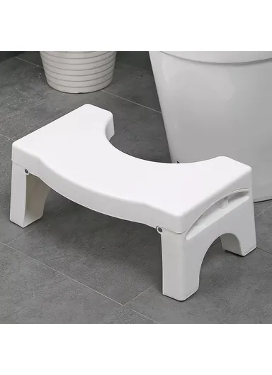 Folding Toilet Stool Squatting Aid for Children Pregnant Women Bathroom Footrest Portable Potty Step - White
