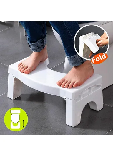 Folding Toilet Stool Squatting Aid for Children Pregnant Women Bathroom Footrest Portable Potty Step - Black